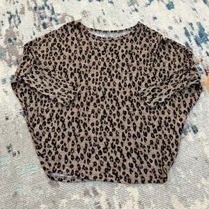Maurices batwing dolman leopard animal print women ladies top shirt size small